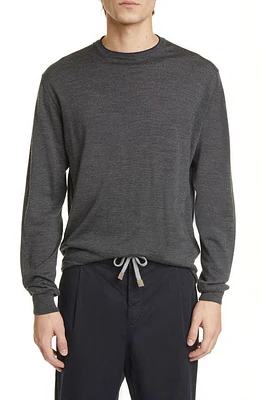 Eleventy Fine Gauge Merino Wool & Silk Crewneck Sweater in Grey at Nordstrom, Size X-Large