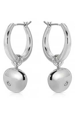 Ettika Polished Pebbles Drop Hoop Earrings in Rhodium at Nordstrom