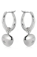 Ettika Polished Pebbles Drop Hoop Earrings in Rhodium at Nordstrom