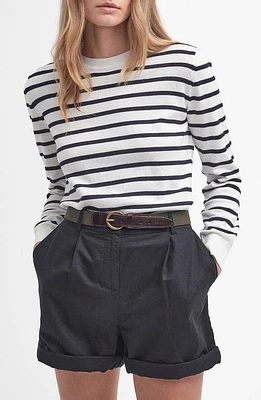 Barbour Ellewood Stripe Cotton Crewneck Sweater Cloud/Navy at Nordstrom, Us