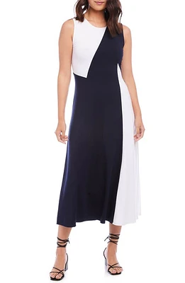 Karen Kane Sleeveless Colorblock Maxi Dress in Navy at Nordstrom, Size Small