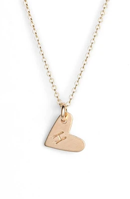 Nashelle 14k-Gold Fill Initial Mini Heart Pendant Necklace in Gold/H at Nordstrom