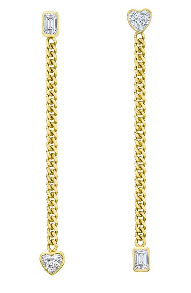 Mindi Mond Icon Fancy Chain Diamond Mismatched Earrings in Yellow Gold/Diamond at Nordstrom