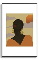 Deny Designs Head in Space Framed Art Print in Black Tones at Nordstrom