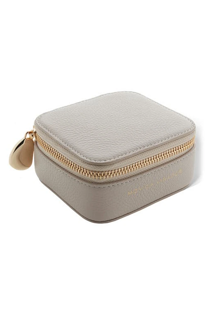 Monica Vinader Leather Jewelry Box in Pebble Grey at Nordstrom