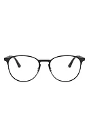 Ray-Ban 55mm Semi Rimless Round Optical Glasses in Matte Black at Nordstrom