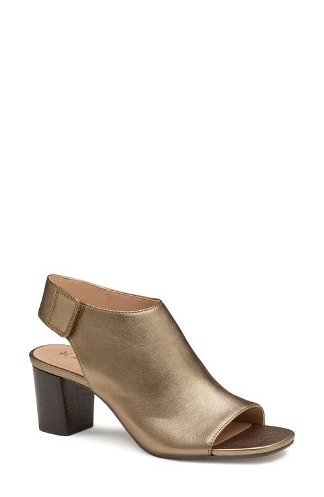 Johnston & Murphy Evelyn Open Toe Sandal Bootie Bronze Metallic Sheepskin at Nordstrom,