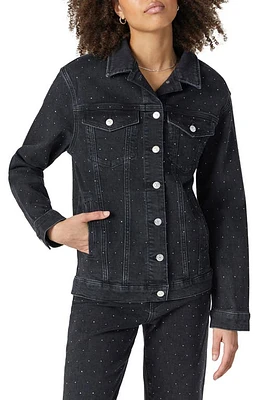 Mavi Jeans Karla Rhinestone Denim Jacket Shiny Smoke at Nordstrom,