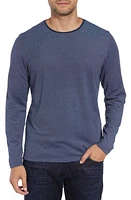 Robert Barakett Grand Forks Long Sleeve Piqué T-Shirt in Blue at Nordstrom, Size Xx-Large