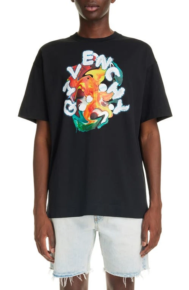 Givenchy Abstract Logo Graphic T-Shirt Black at Nordstrom,