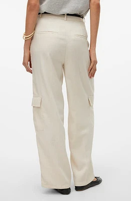 VERO MODA Florence Wide Leg Cargo Pants Birch Melange at Nordstrom, Us