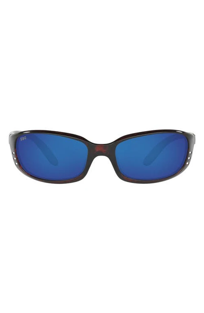 Costa Del Mar 59mm Polarized Wraparound Sunglasses in Light Tort at Nordstrom