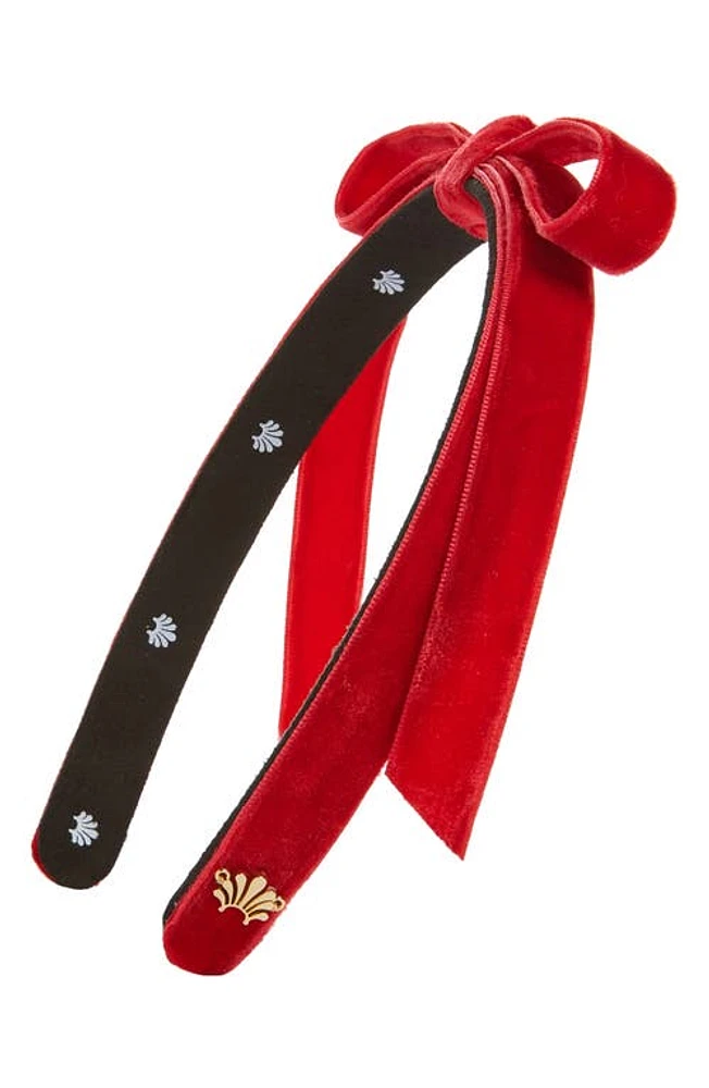 Lele Sadoughi Velvet Ribbon Headband in Scarlet at Nordstrom