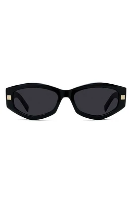 Givenchy GVDAY 54mm Square Sunglasses in Shiny Black /Smoke at Nordstrom