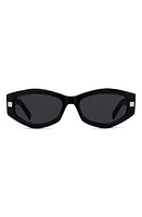 Givenchy GVDAY 54mm Square Sunglasses in Shiny Black /Smoke at Nordstrom