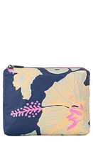 Aloha Collection Small Water Resistant Tyvek Zip Pouch in Neon Moon On Navy at Nordstrom