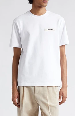 Jacquemus Le T-Shirt Grosgrain Cotton Logo White at Nordstrom,