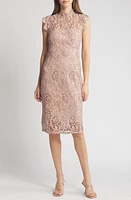 Eliza J Illusion Lace Sheath Dress Blush at Nordstrom,