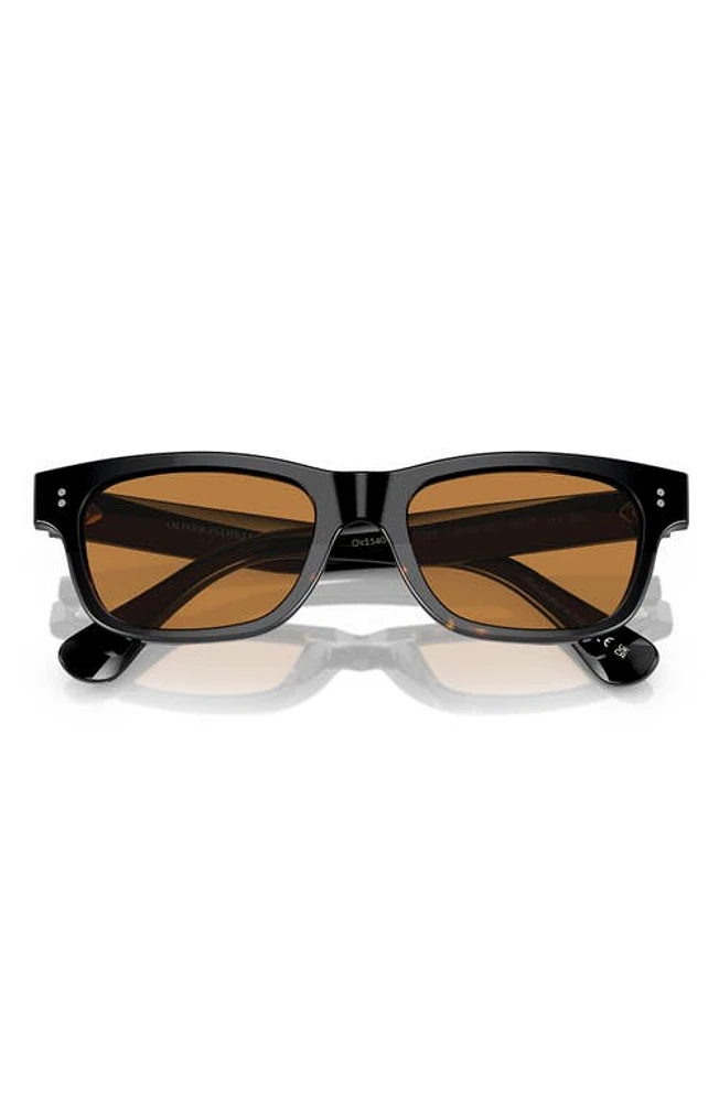 Oliver Peoples Rosson Sun 53mm Square Sunglasses in Matte Black at Nordstrom