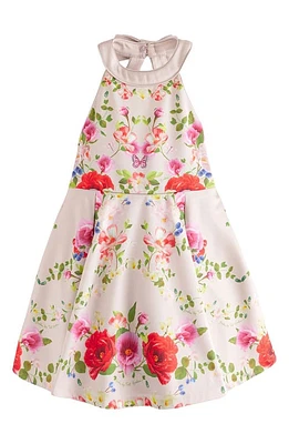 Baker by Ted Kids' Bow Back Floral Fit & Flare Dress Champagne at Nordstrom,