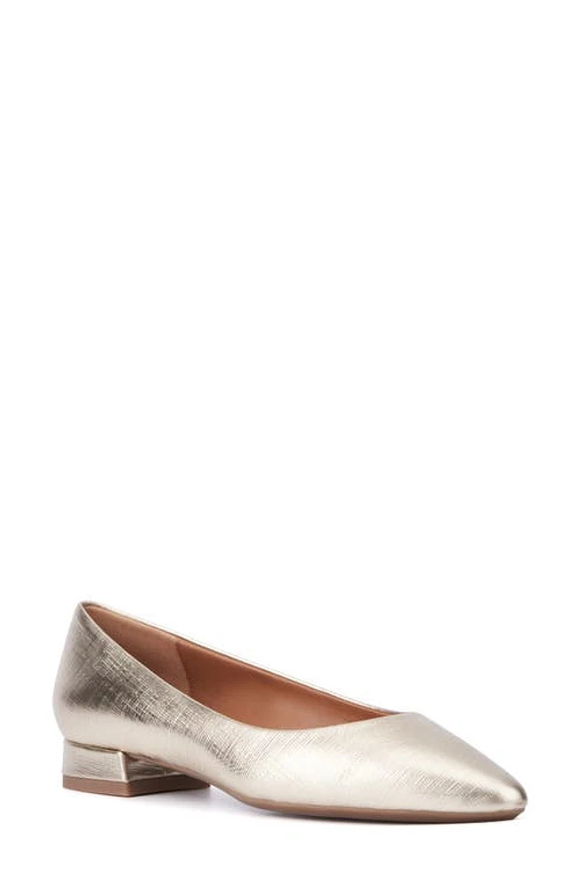 Aquatalia Penina Pointed Toe Flat Platinum at Nordstrom,