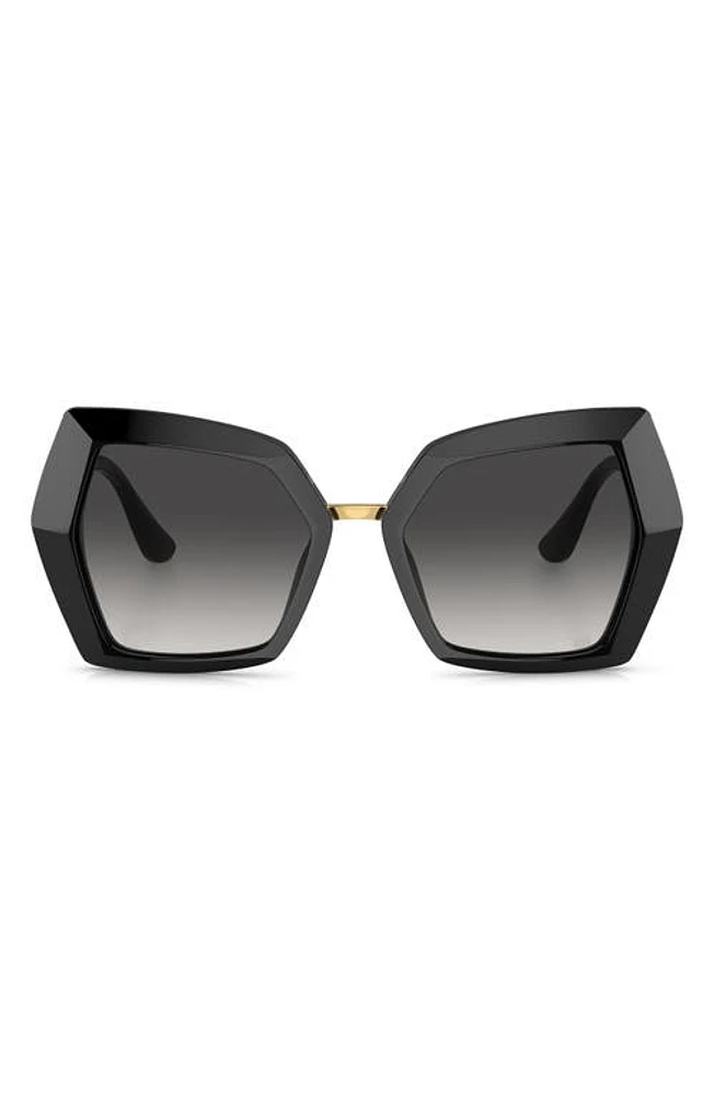 Dolce & Gabbana 54mm Gradient Butterfly Sunglasses in Black at Nordstrom