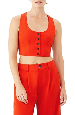 GSTQ Luxe Tailored Crop Vest Neon Rouge at Nordstrom,