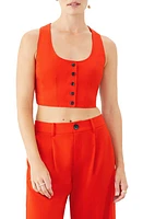 GSTQ Luxe Tailored Crop Vest Neon Rouge at Nordstrom,