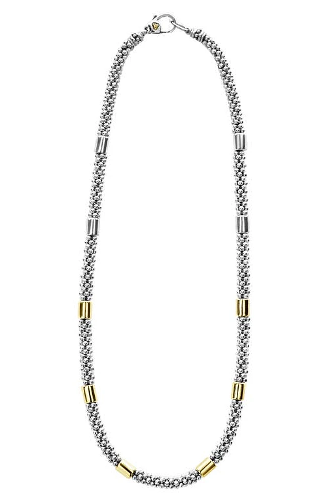 LAGOS Caviar Rope Collar Necklace in Silver/Gold at Nordstrom