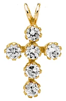 Mignonette 14k Gold & Cubic Zirconia Cross Necklace at Nordstrom