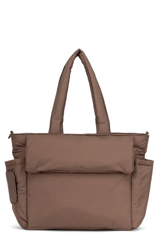 CALPAK Diaper Tote with Laptop Sleeve in Hazelnut at Nordstrom