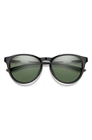 Smith Wander 55mm ChromaPop Polarized Round Sunglasses in Black /Grey Green at Nordstrom