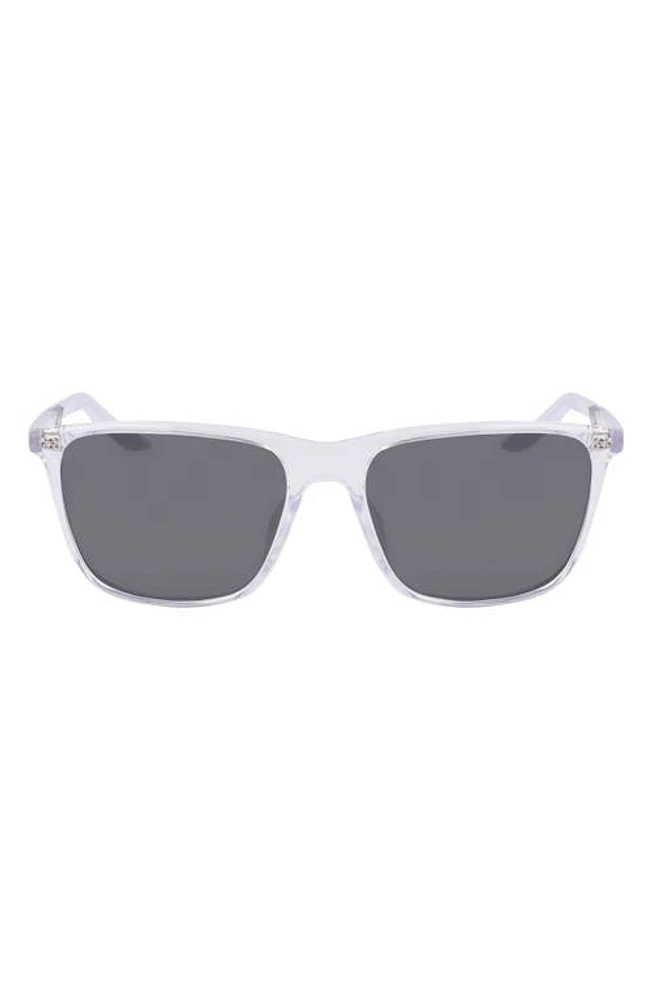 Nike State 145mm Polarized Square Sunglasses in Clear/Polar Grey at Nordstrom