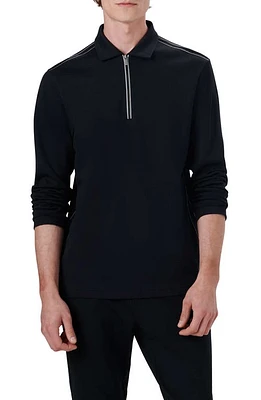 Bugatchi Long Sleeve Quarter Zip Polo at Nordstrom,