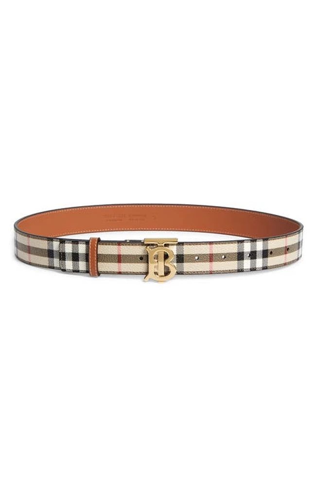 burberry Logo Buckle Belt Beige/Black/Gold at Nordstrom,