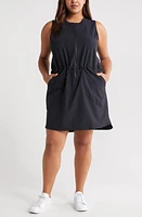 zella Flight Zip-Up Minidress Black at Nordstrom,