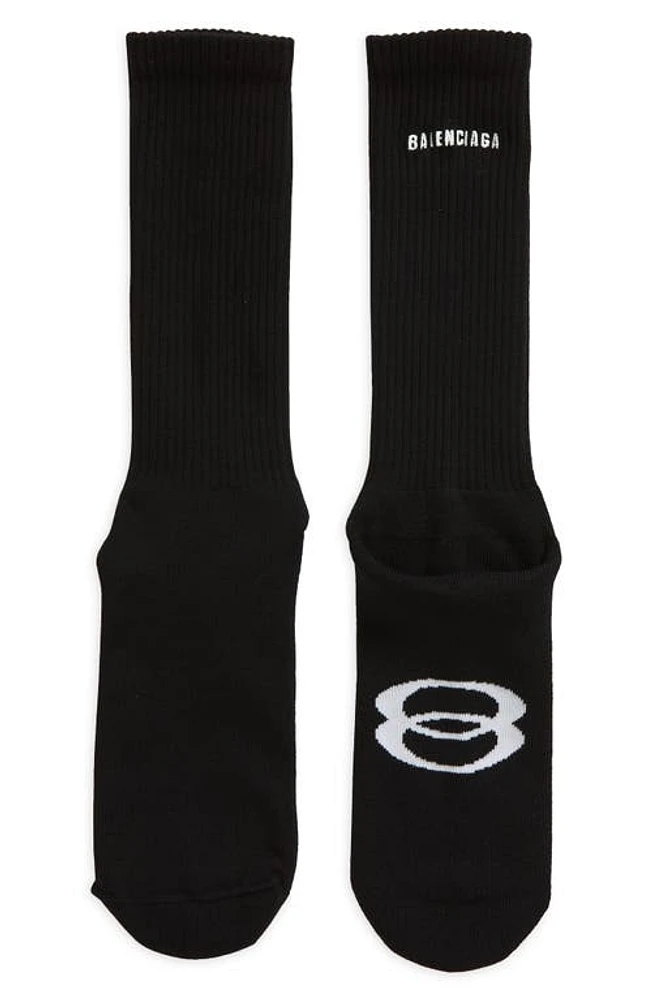 Balenciaga Unity Sports Crew Socks Black/White at Nordstrom,