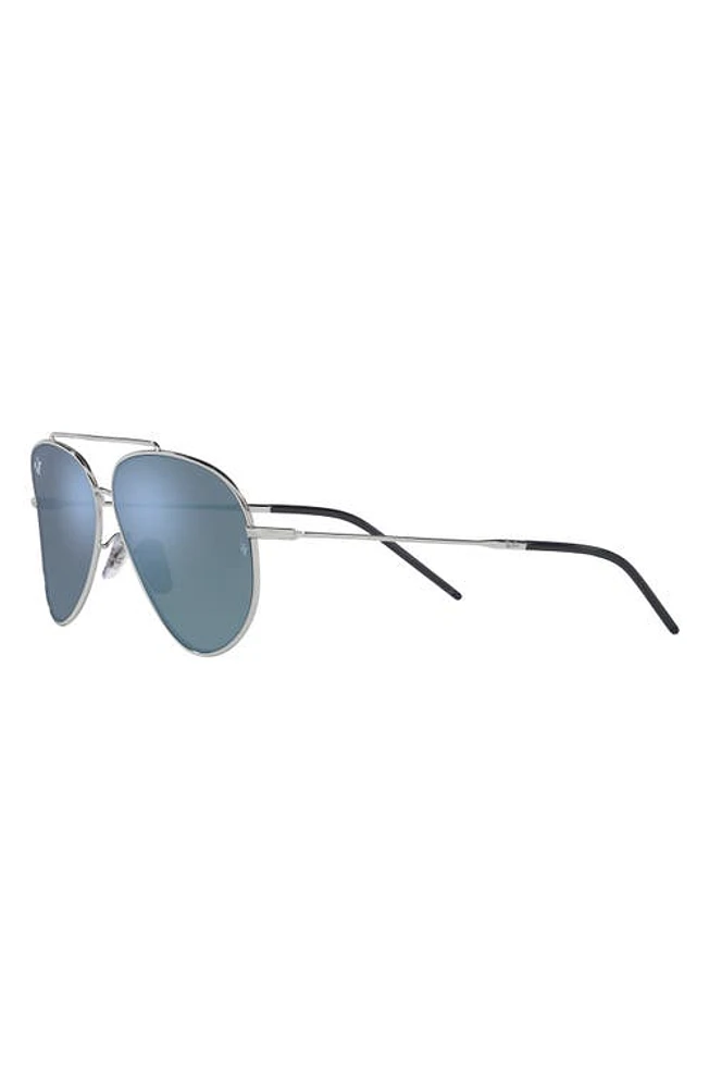 Ray-Ban Reverse 62mm Oversize Aviator Sunglasses in Silver at Nordstrom