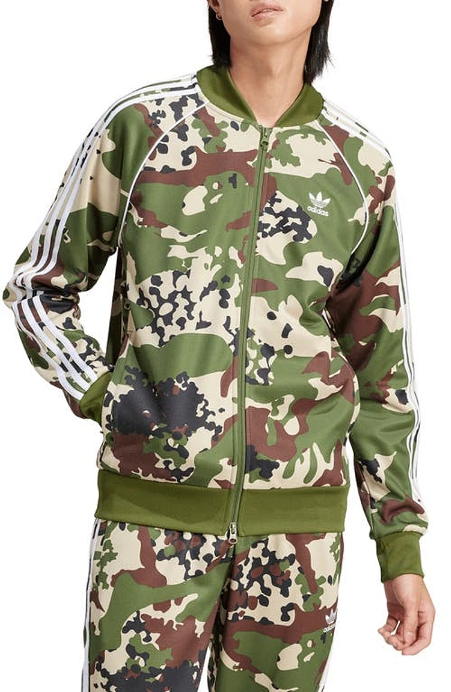 adidas Lifestyle Camo Superstar Track Jacket Wild Pine at Nordstrom, R