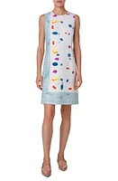 Akris Fruit Print Cotton & Silk Blend Sheath Dress Greige-Multicolor at Nordstrom,