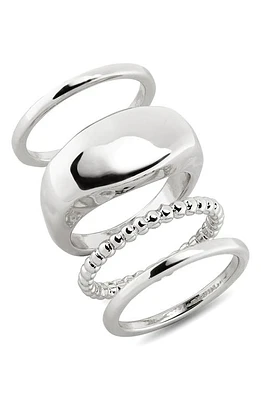 Nordstrom Set of 4 Stacking Rings Rhodium at Nordstrom,