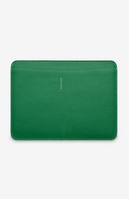 MAISON de SABRÉ Leather Laptop Sleeve in Emerald Green at Nordstrom, Size Small