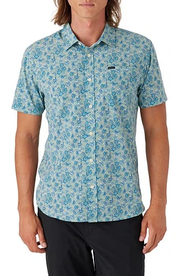 O'Neill TRVLR Traverse Floral Print UPF 50+ Button-Up Shirt Seagrass at Nordstrom,