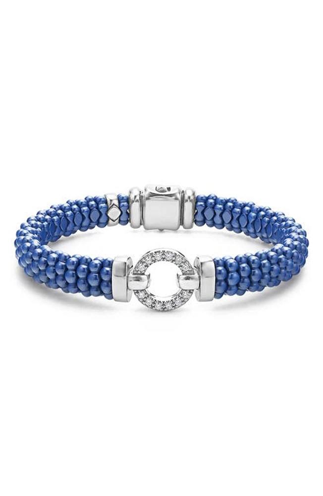 LAGOS Blue Caviar Diamond & Ceramic Rope Bracelet in Marine at Nordstrom