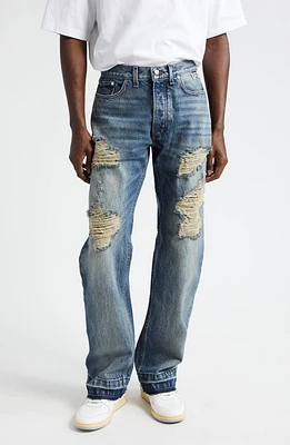 Rhude Beach Bum Distressed Jeans Dark Indigo at Nordstrom,