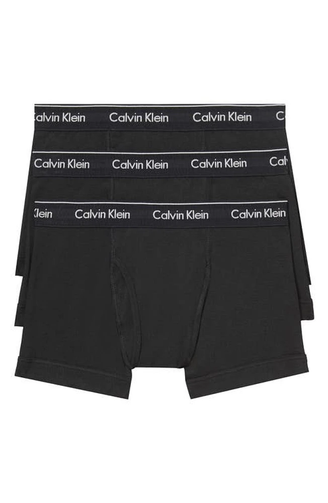 Calvin Klein Classics 3-Pack Cotton Trunks Black at Nordstrom,