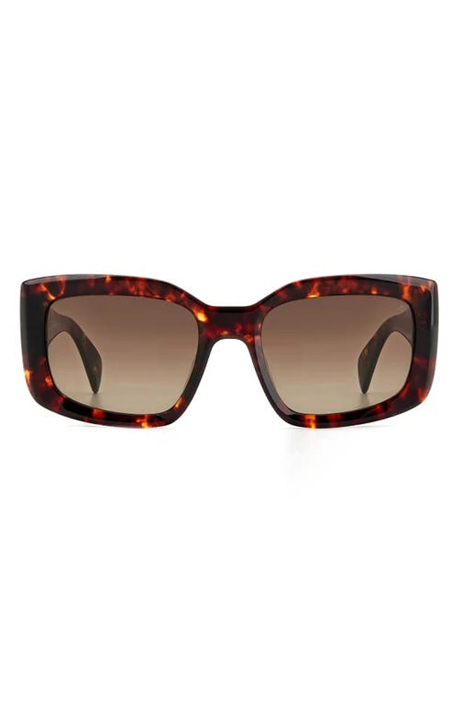 rag & bone 54mm Gradient Rectangular Sunglasses in Havana/Brown Gradient at Nordstrom