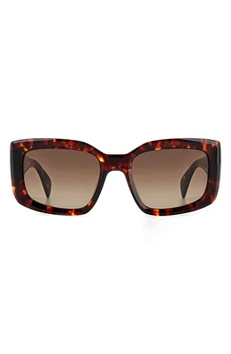 rag & bone 54mm Gradient Rectangular Sunglasses in Havana/Brown Gradient at Nordstrom