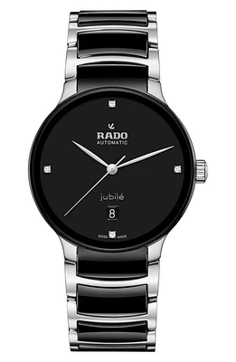 RADO Centrix Automatic Diamond Bracelet Watch in Black at Nordstrom