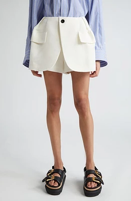 Sacai Silk & Cotton Shorts Off White at Nordstrom,